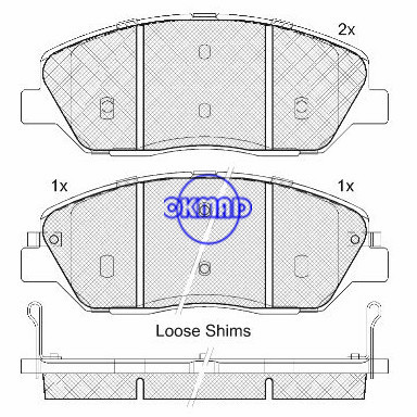 Pastilha de freio HYUNDAI Genesis FMSI: D1384-8400, OEM: 58101-3MA00, F1384